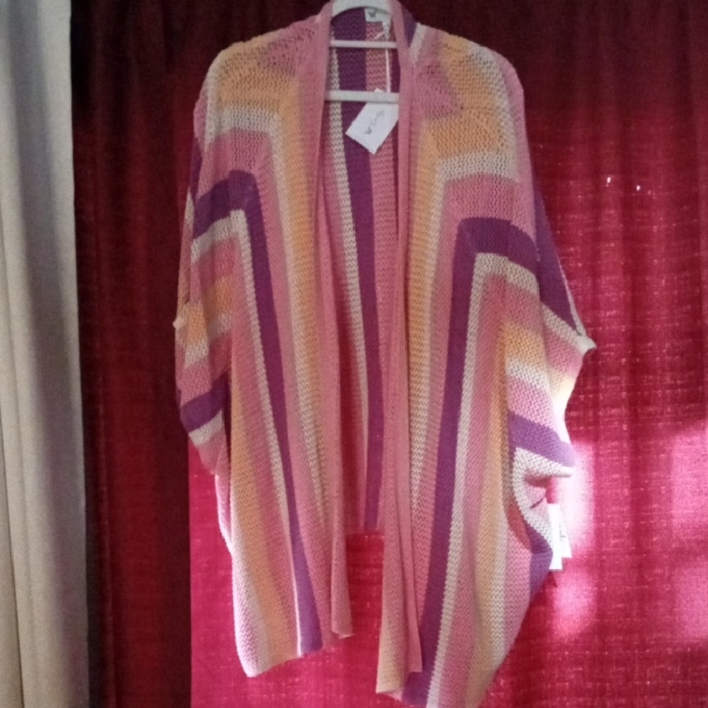 Jessica Simpson Pink and Purple Striped Cardigan